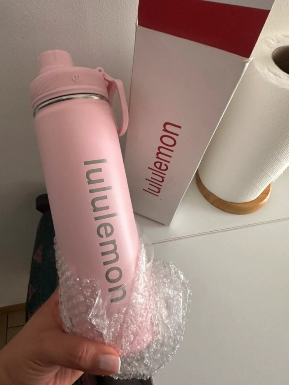 Pink Stainless Steel Sports Water Bottle, 710ml (24 oz)